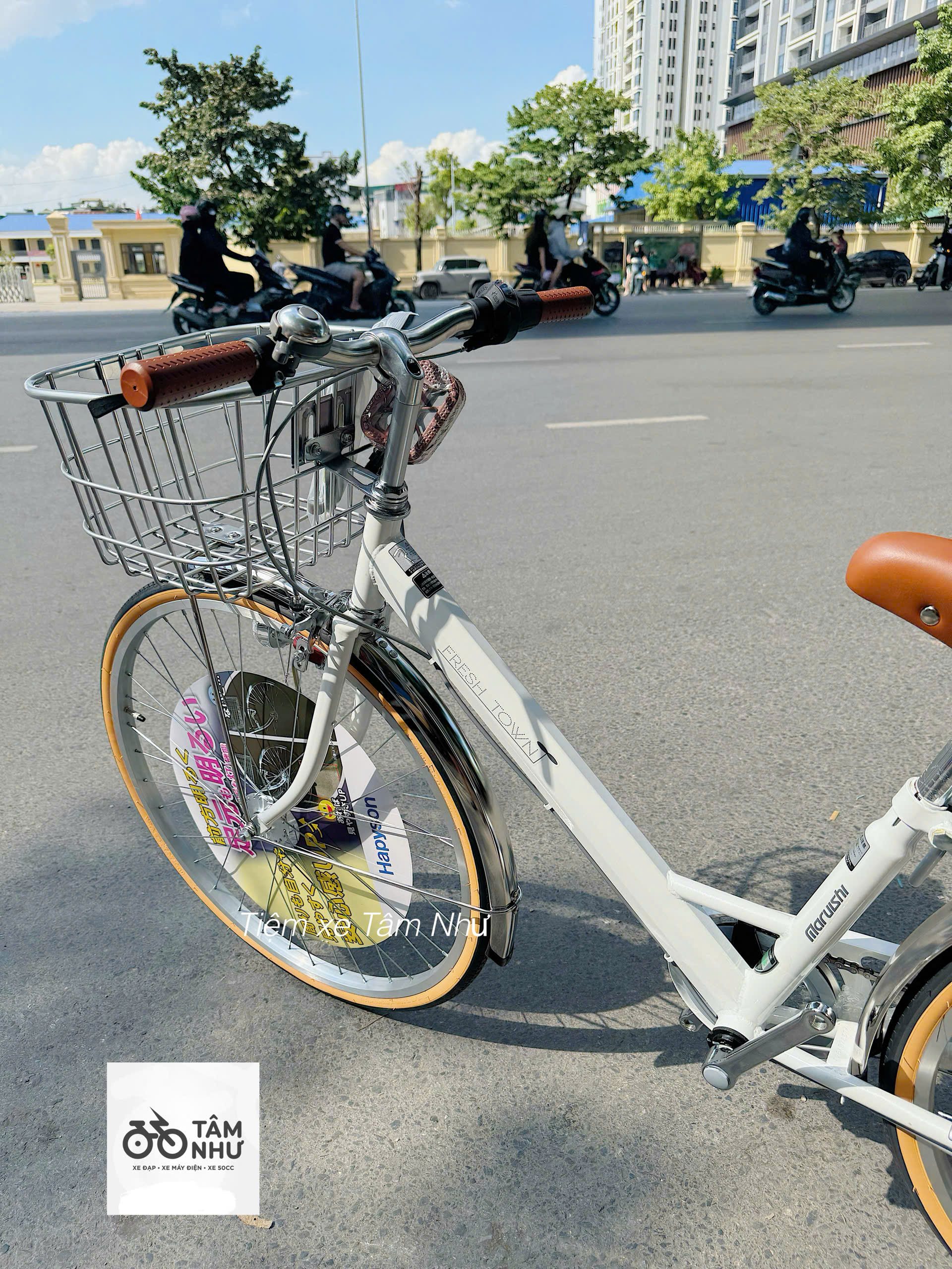 Xe Đạp Cào Cào Maruishi FRESH TOWN - Trắng