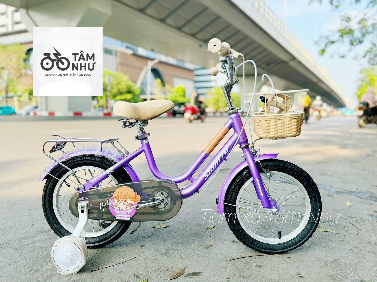 Xe Đạp Trẻ Em Shukyo 2D - Tím 12 INCH