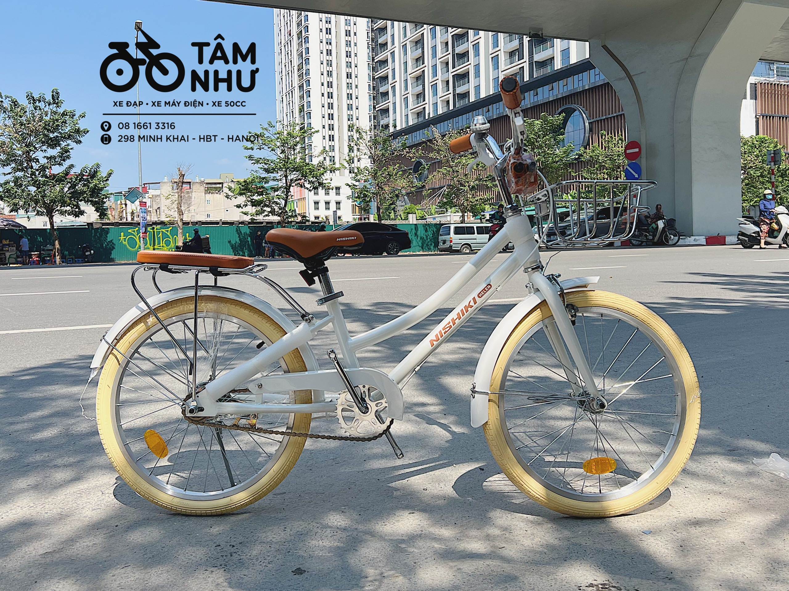 Xe đạp trẻ em NISHIKI HELEN - Trắng 20 INCH