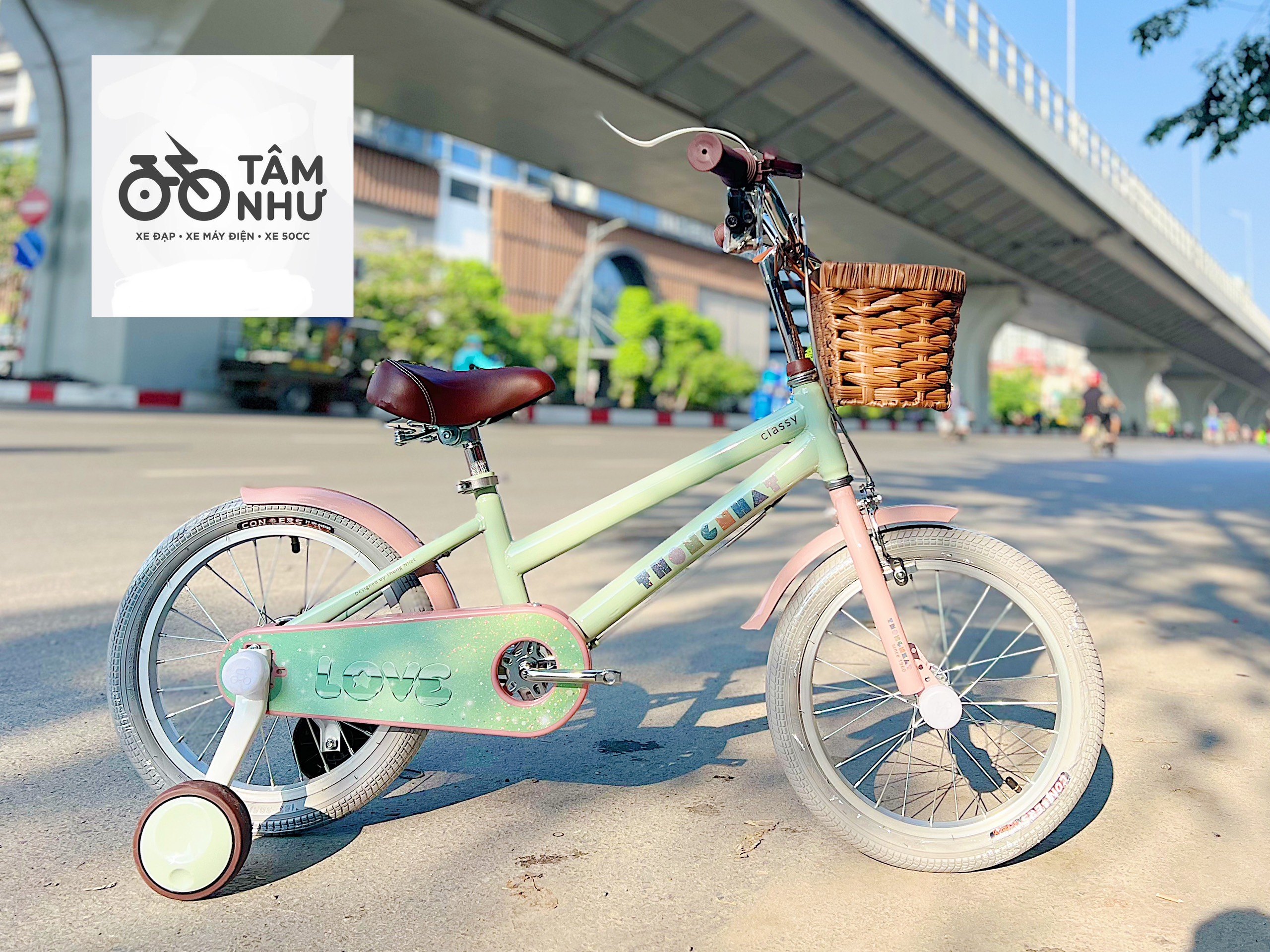 Xe Đạp Trẻ Em Thống Nhất LOVE - Xanh 16 INCH