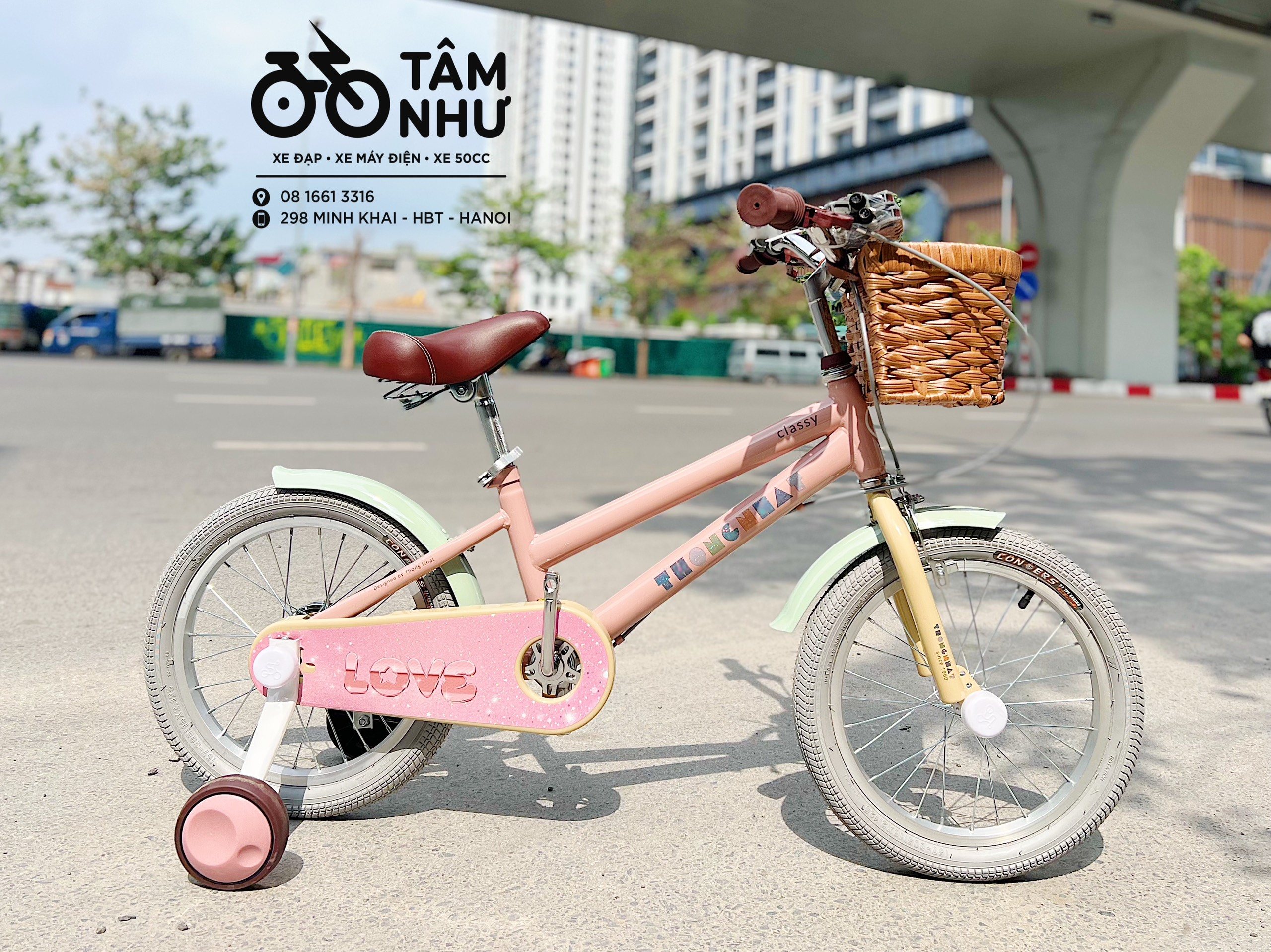 Xe Đạp Trẻ Em Thống Nhất LOVE - Vàng 16 INCH