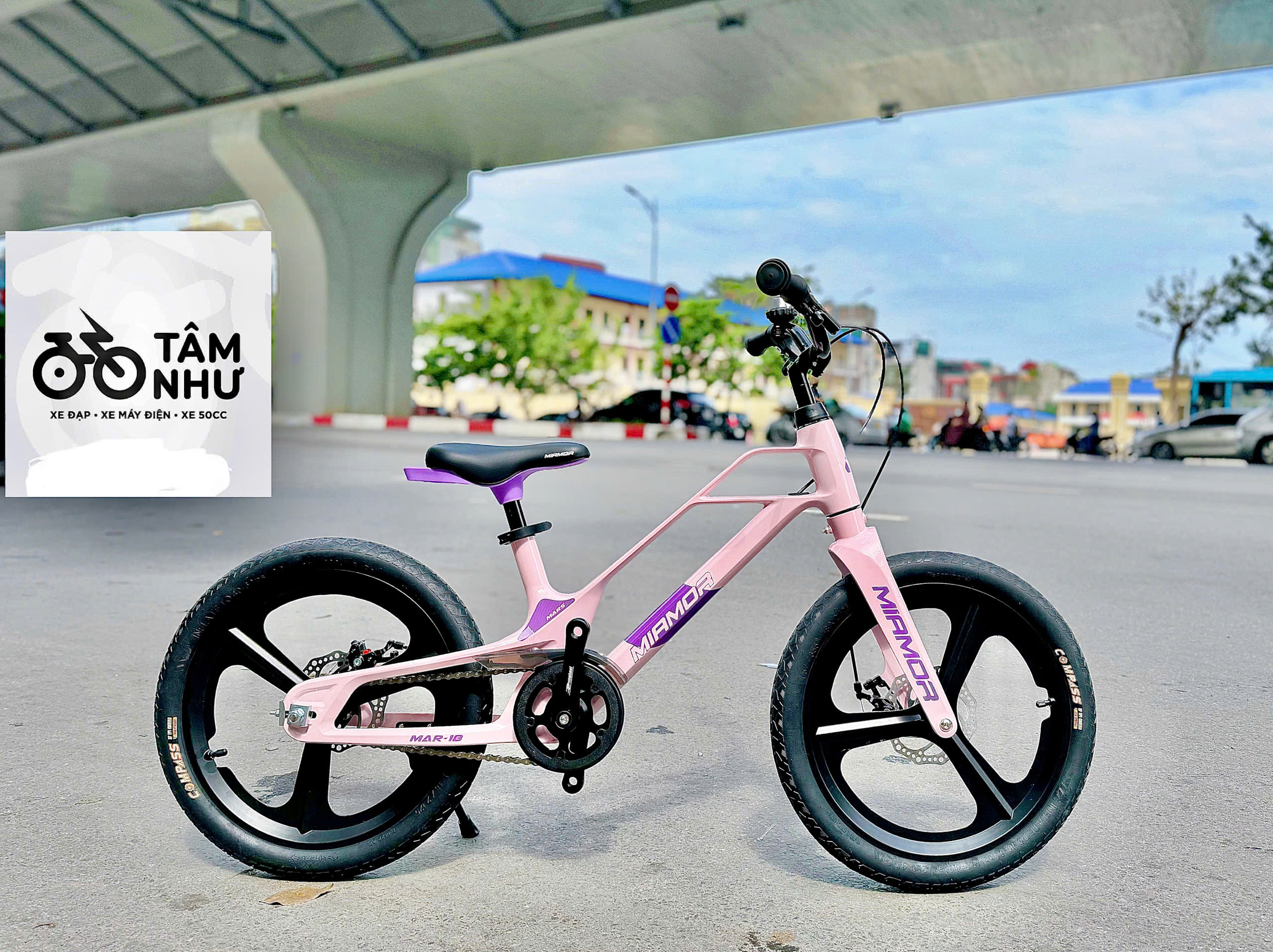 XE ĐẠP TRẺ EM MIAMOR MARS 18 INCH ( Vành đúc ) Ghi Xanh