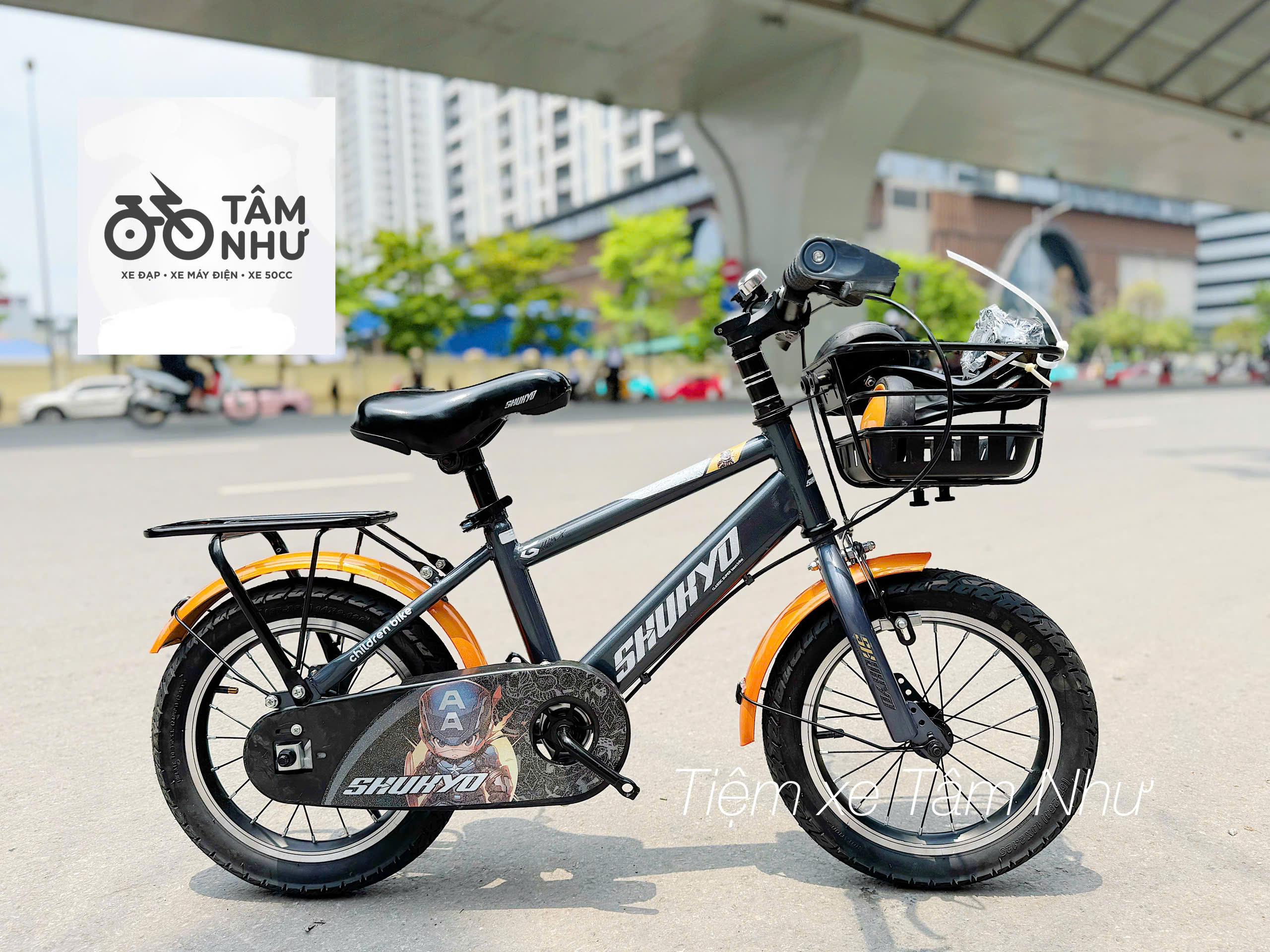 Xe Đạp Trẻ Em Shukyo K2 - Ghi Cam 16 inch