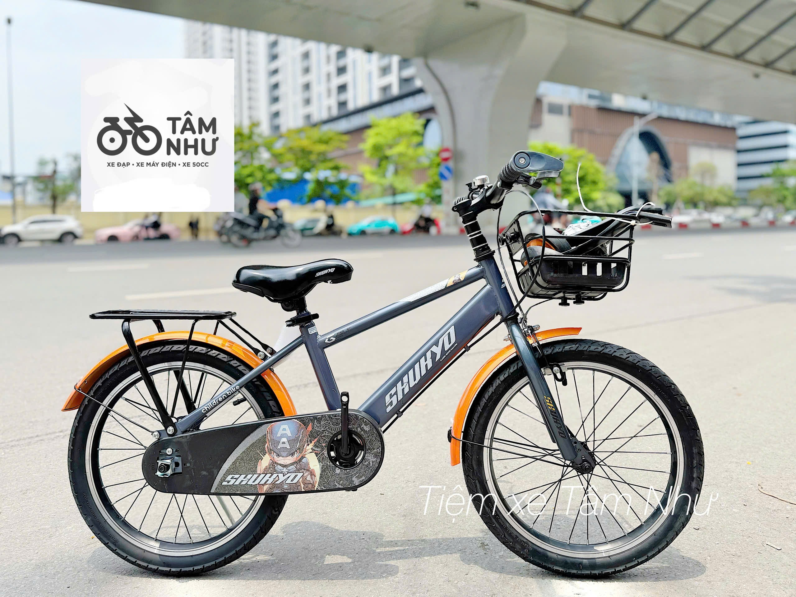 Xe Đạp Trẻ Em Shukyo K2 - Ghi Cam 18 inch