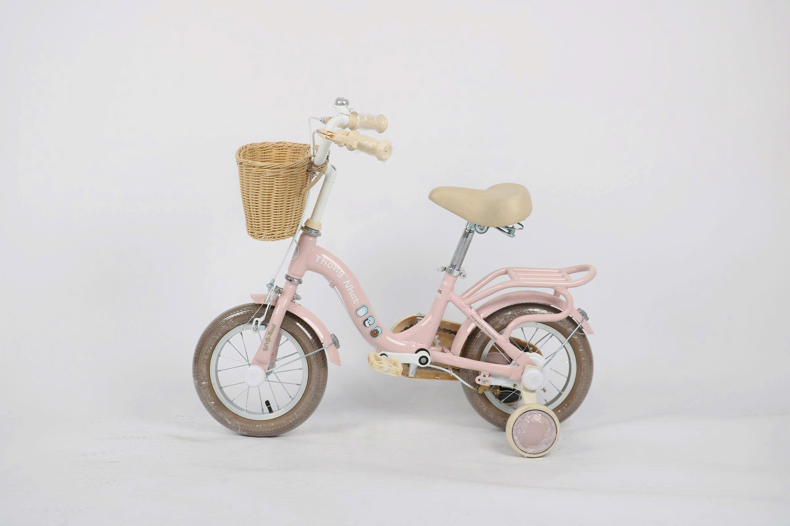 Xe Đạp Trẻ Em Thống Nhất We Bare Bears - Hồng 12 inch