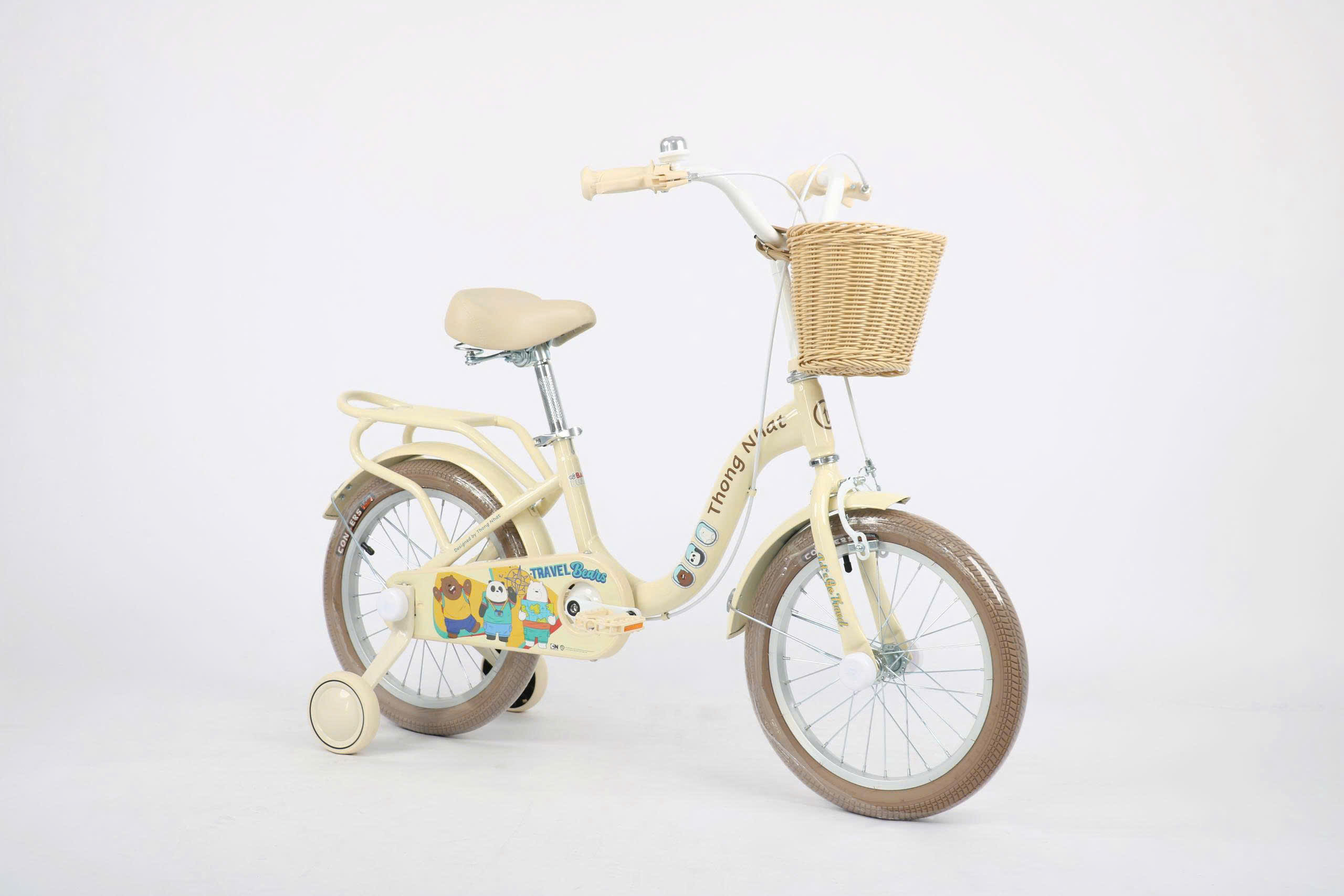 Xe Đạp Trẻ Em Thống Nhất We Bare Bears - Kem 16 inch