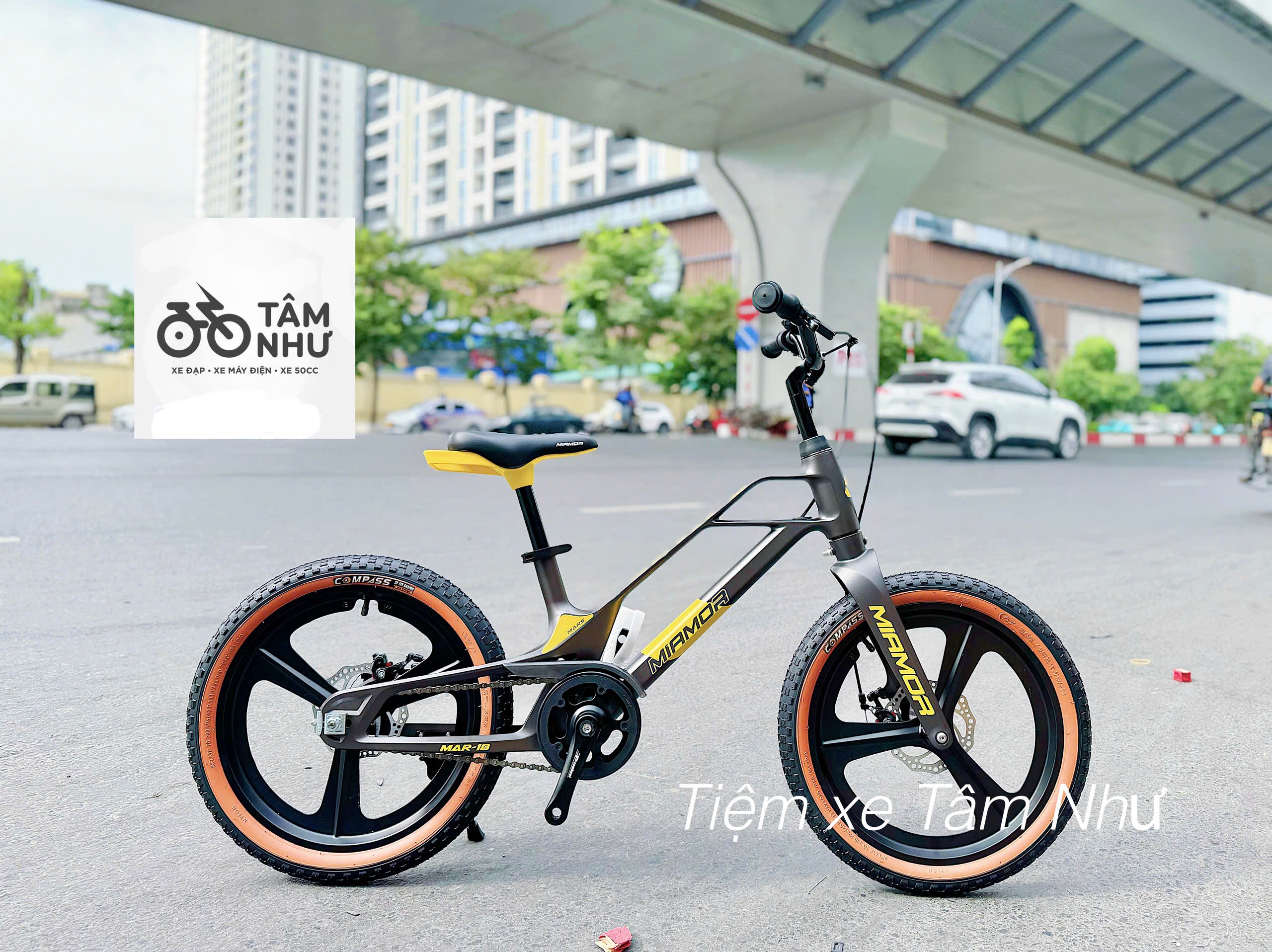 XE ĐẠP TRẺ EM MIAMOR MARS 18 INCH ( Vành đúc ) Ghi Xanh