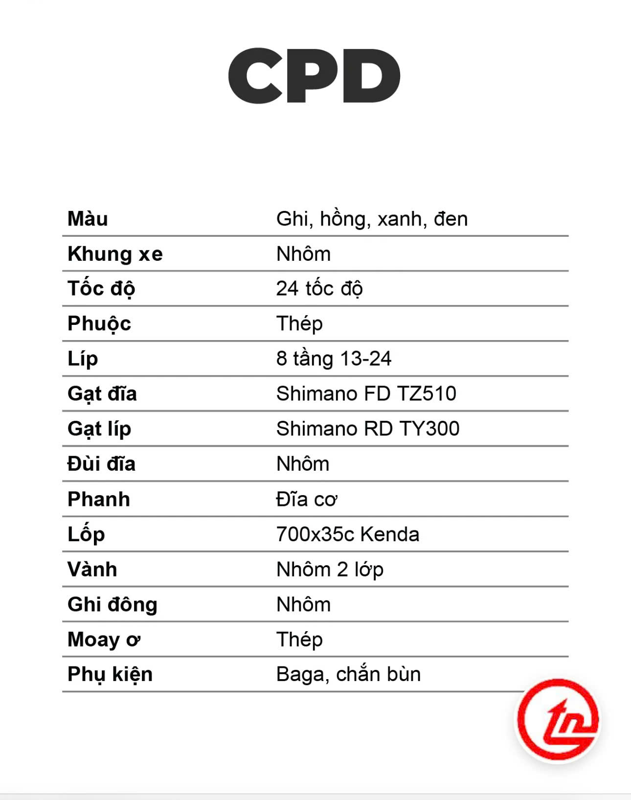 Xe Đạp Thể Thao Touring Thống Nhất CPD