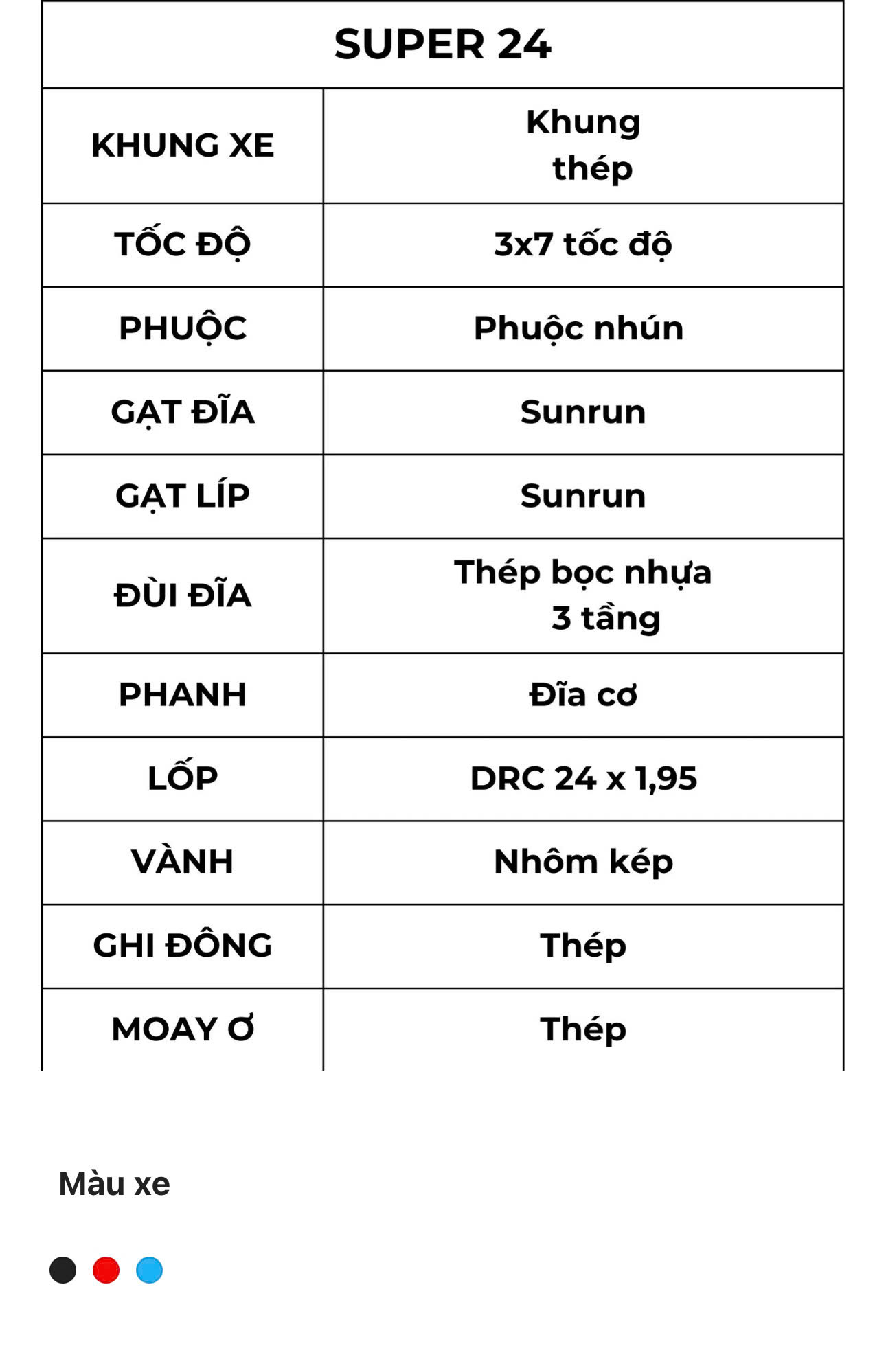 Xe Đạp Thể Thao Thống Nhất MTB Super 24S
