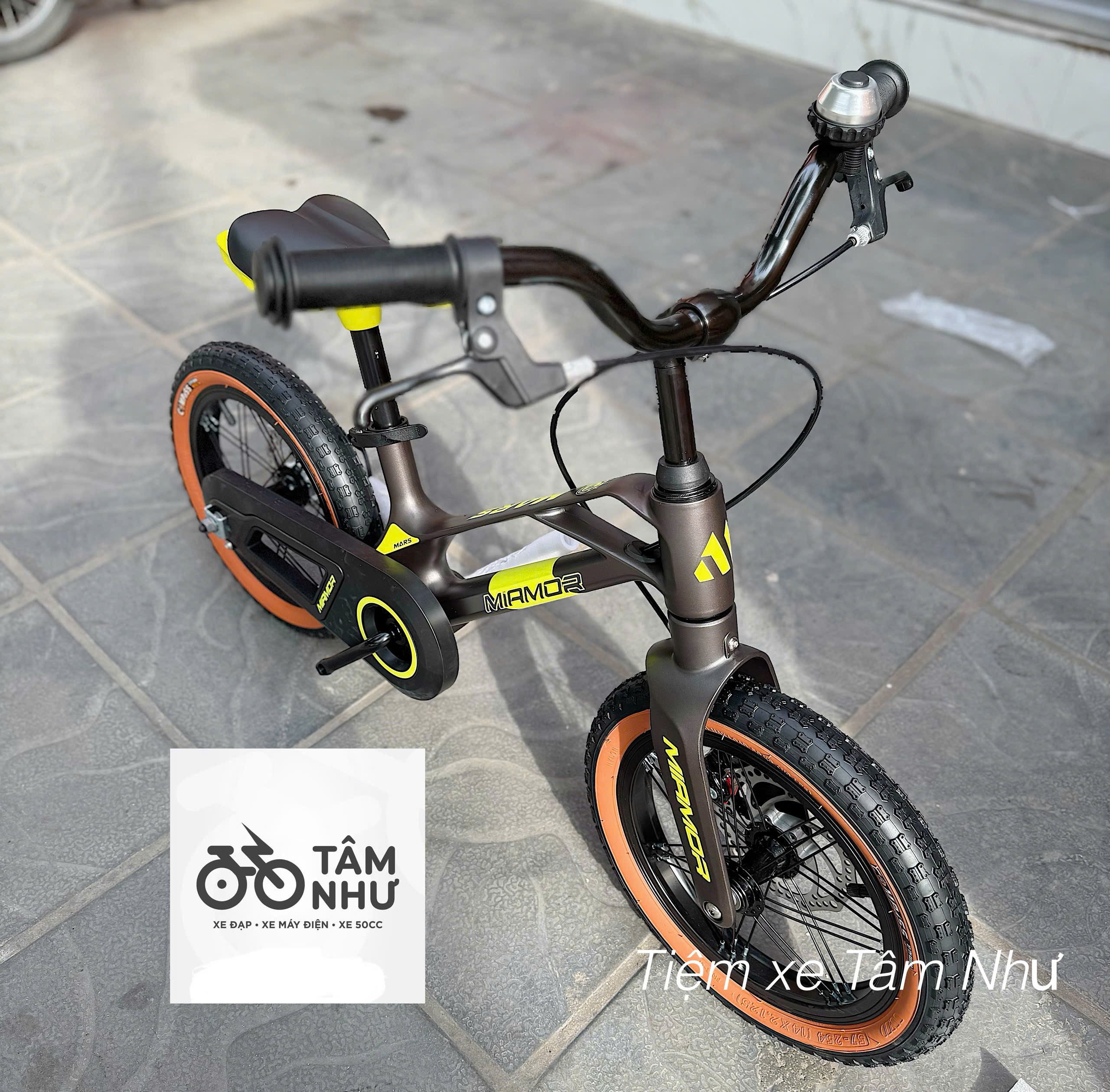 XE ĐẠP TRẺ EM MIAMOR MARS 16 INCH- Ghi Vàng