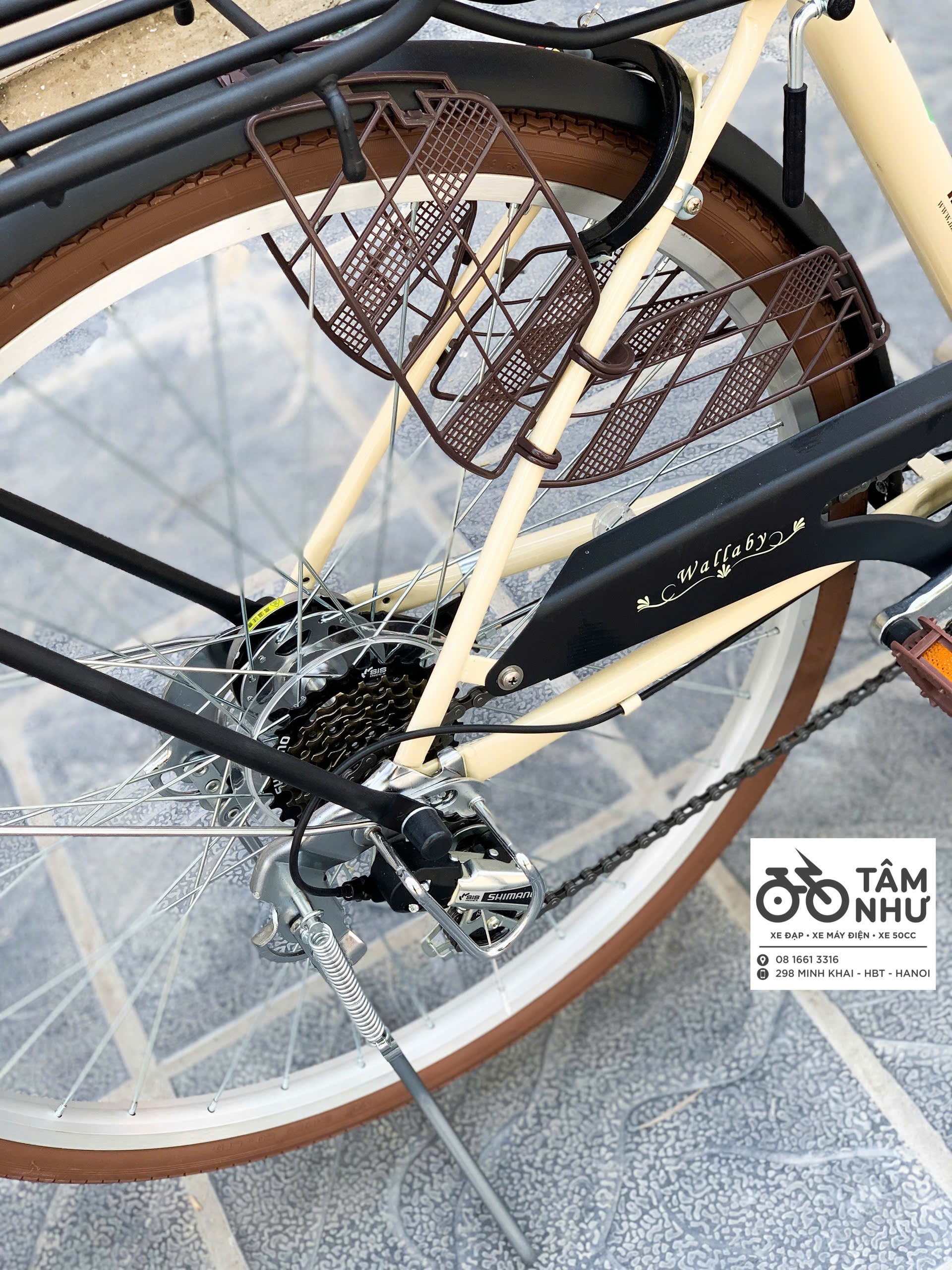 Xe Đạp Mini Nhật - WALLABY WAT 2673 - Kem