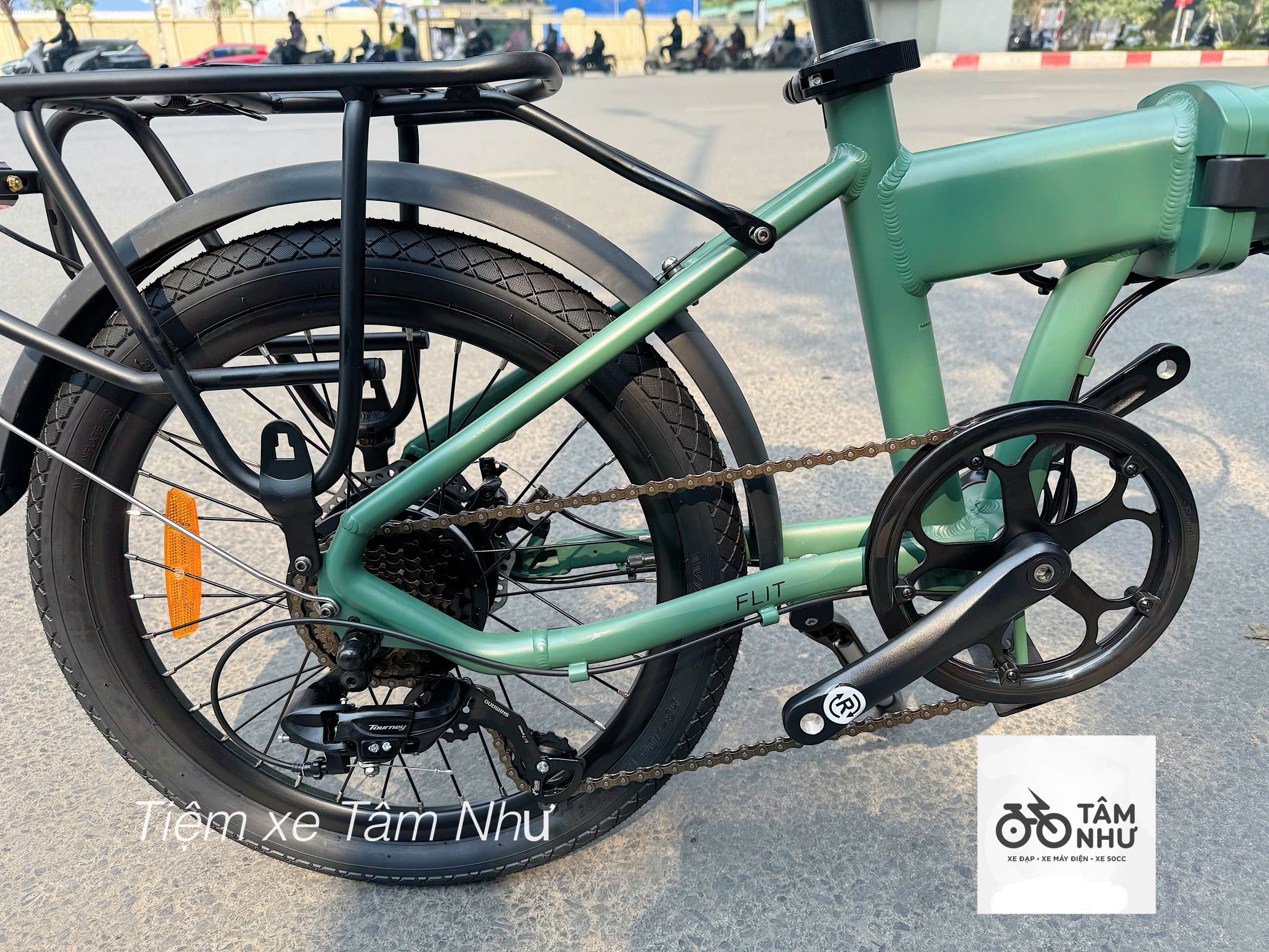 Xe đạp trợ lực điện GẤP GỌN - YADEA FLIT - Xanh