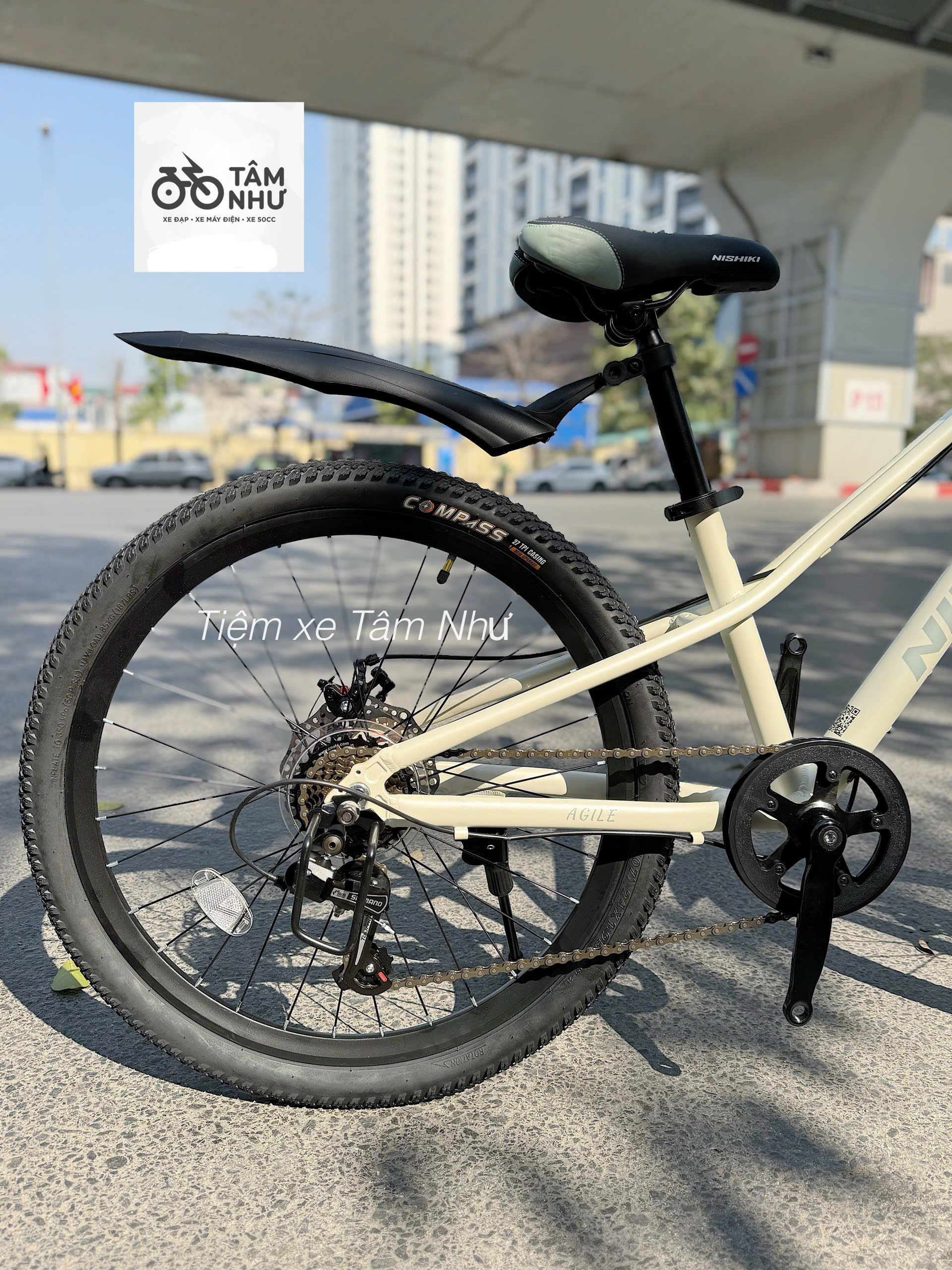 Xe đạp trẻ em Nhật Bản NISHIKI AGILE 24" - Trắng