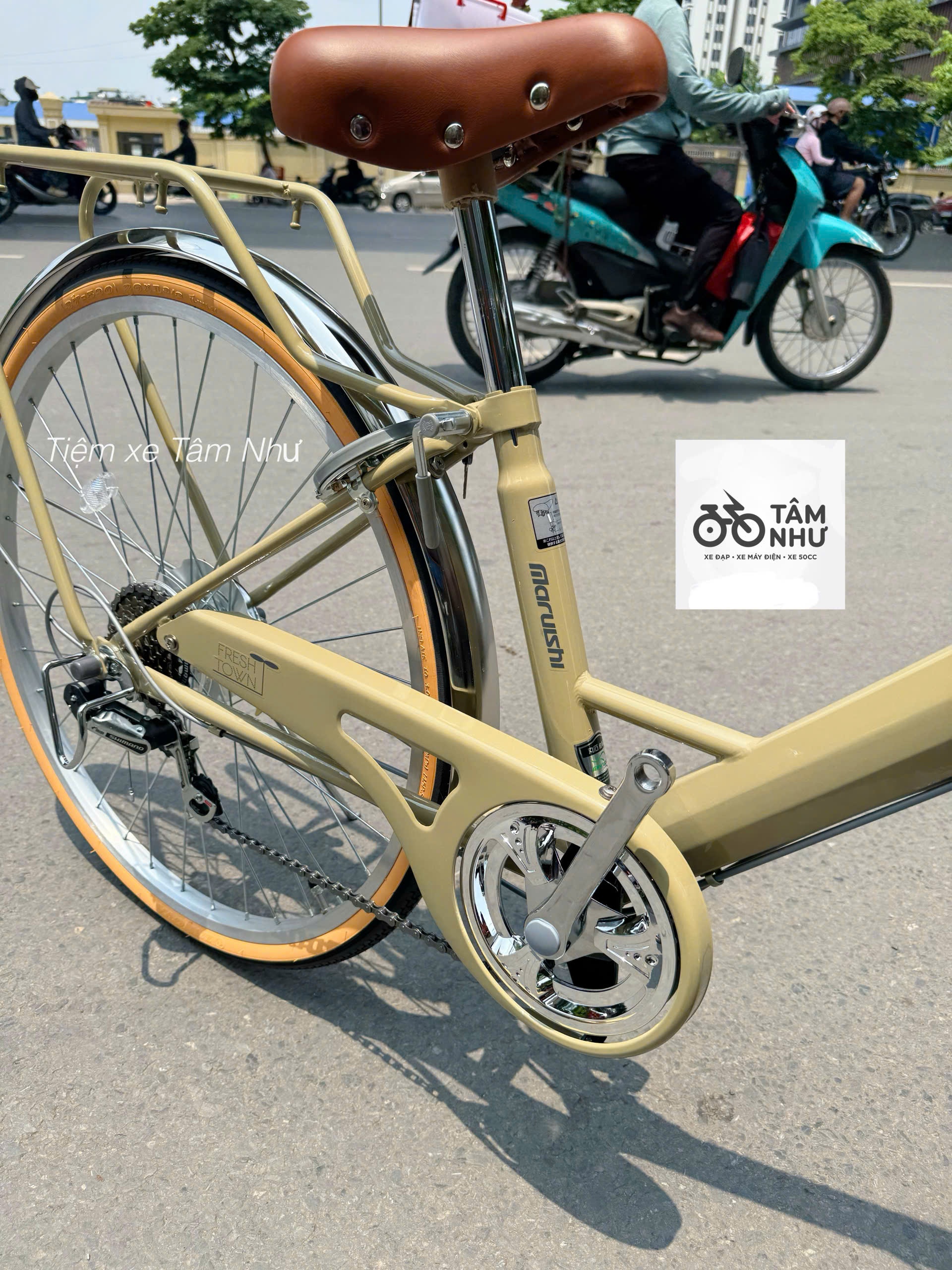 Xe Đạp Cào Cào Maruishi FRESH TOWN - Vàng