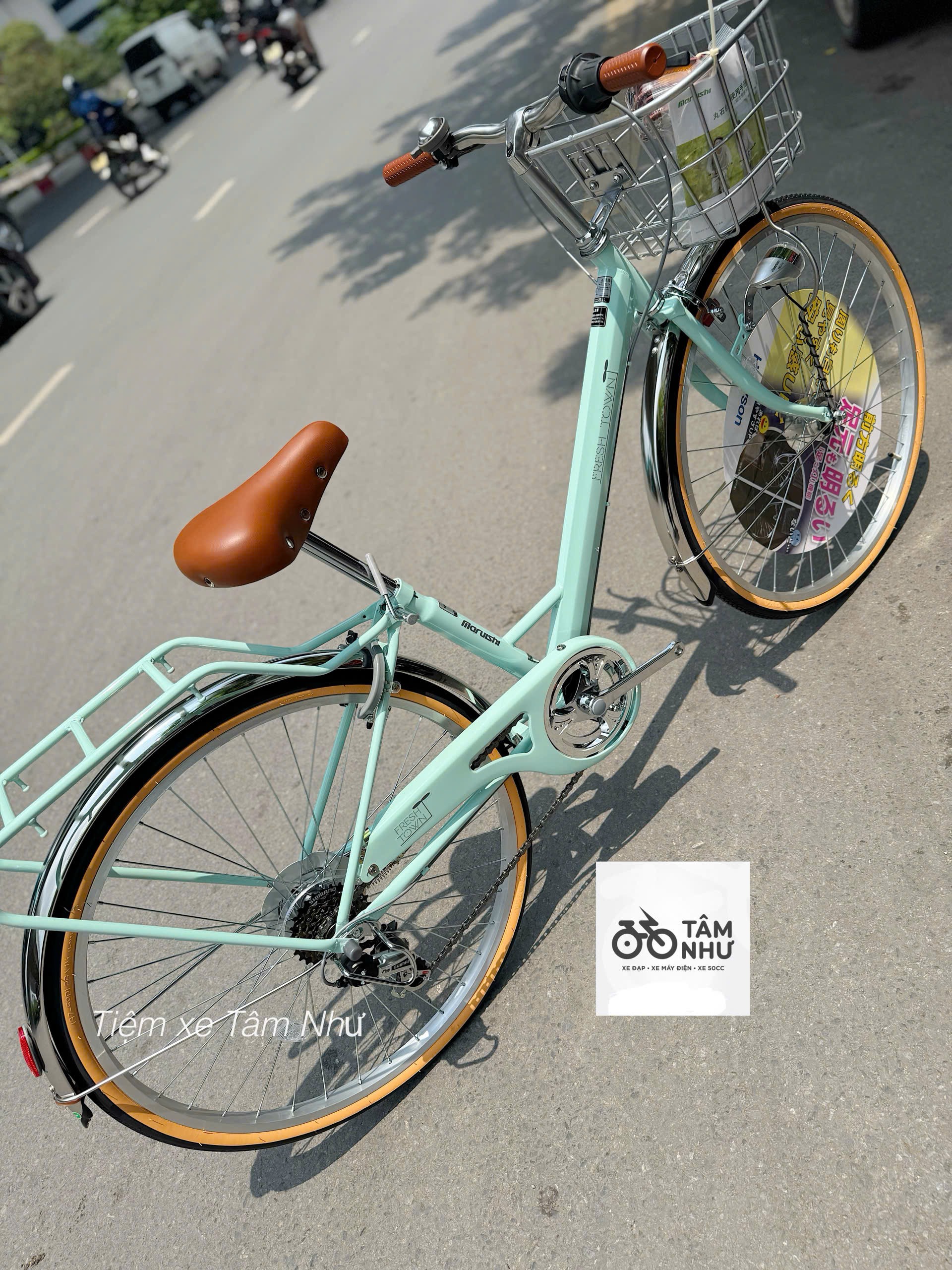 Xe Đạp Cào Cào Maruishi FRESH TOWN - Trắng