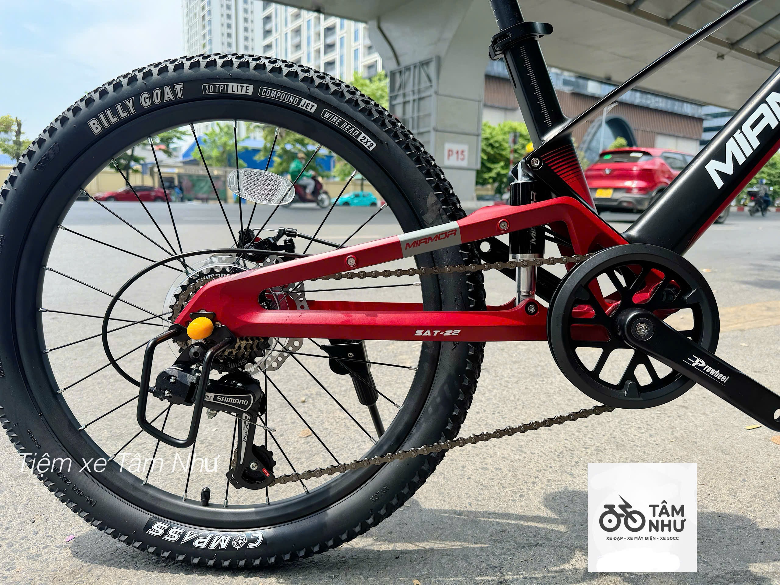 XE ĐẠP TRẺ EM MIAMOR SATUM 22" -  Đen Đỏ