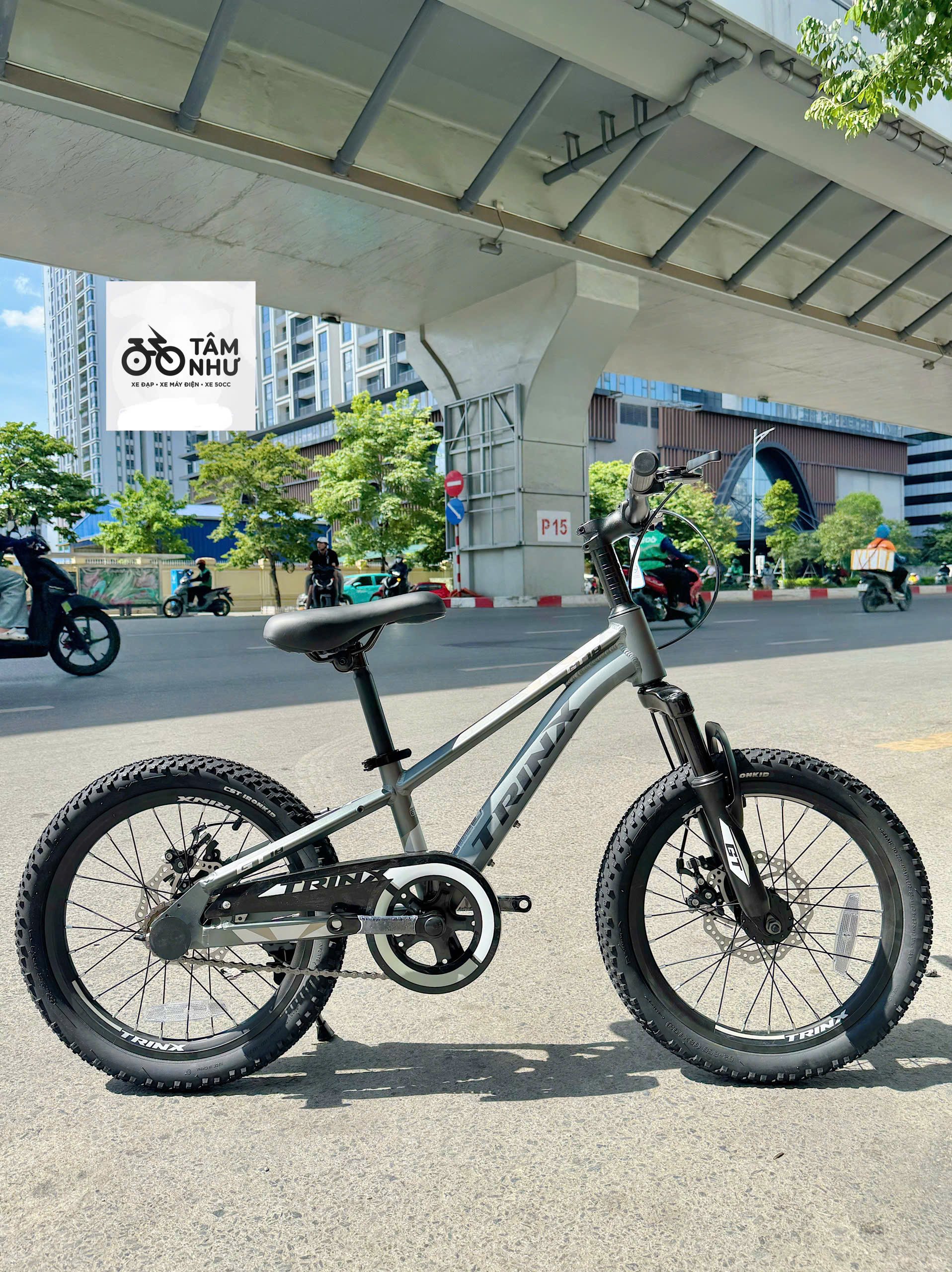 Xe đạp Trẻ Em Trinx GT 18 INCH - Ghi Đen