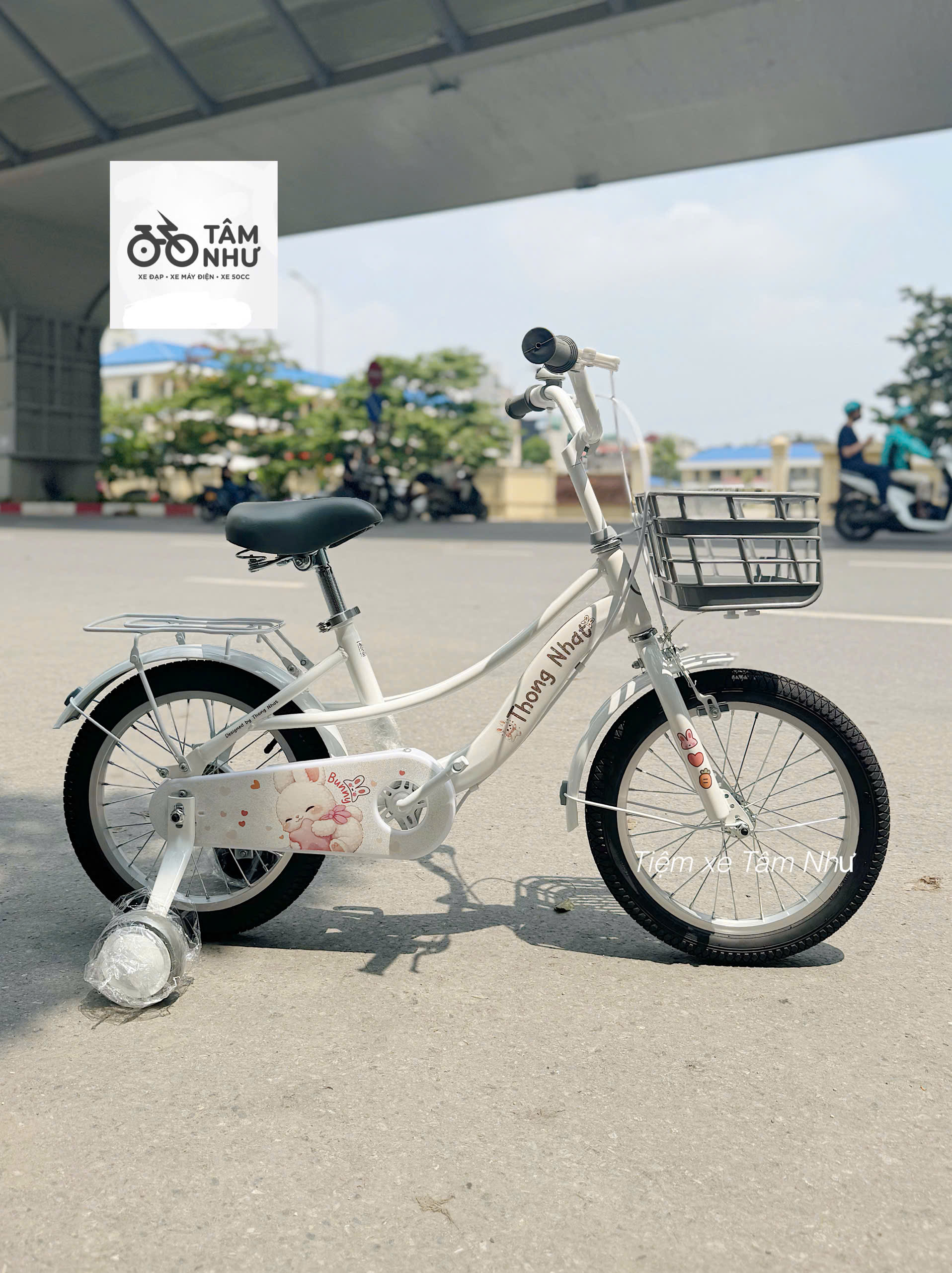 Xe Đạp Trẻ Em Thống Nhất Bunny V26 - 12 inch - Trắng