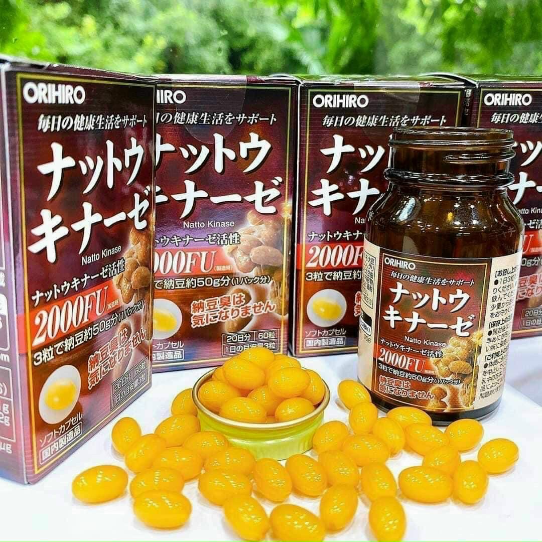 Viên uống hỗ trợ tai biến đột quỵ Nattokinase 2000 Orihiro 60 viên