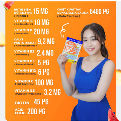 Viên uống Vitamin tổng hợp DHC Nhật Bản bổ sung 12 vitamin thiết yếu thực phẩm chức năng gói 30 ngày