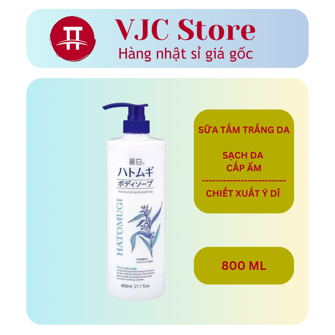 Sữa Tắm Dưỡng Ẩm Và Làm Sáng Da Hatomugi Reihaku Hatomugi Body Soap (800ml)