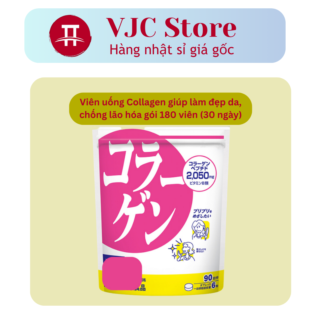 Viên uống Collagen  giúp làm đẹp da, chống lão hóa gói 180 viên (30 ngày)