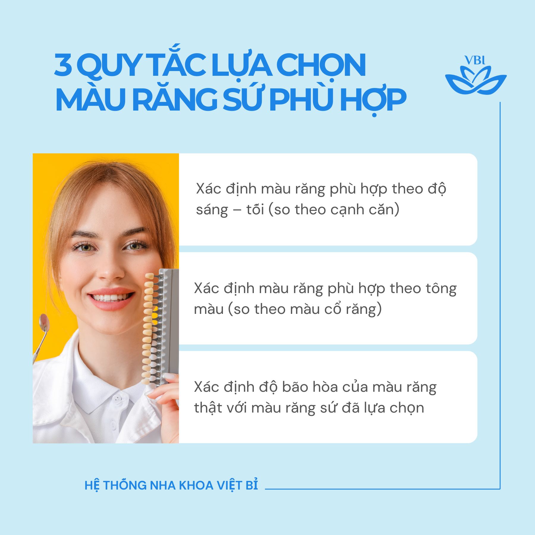 3 QUY TẮC LỰA CHỌN MÀU RĂNG SỨ PHÙ HỢP