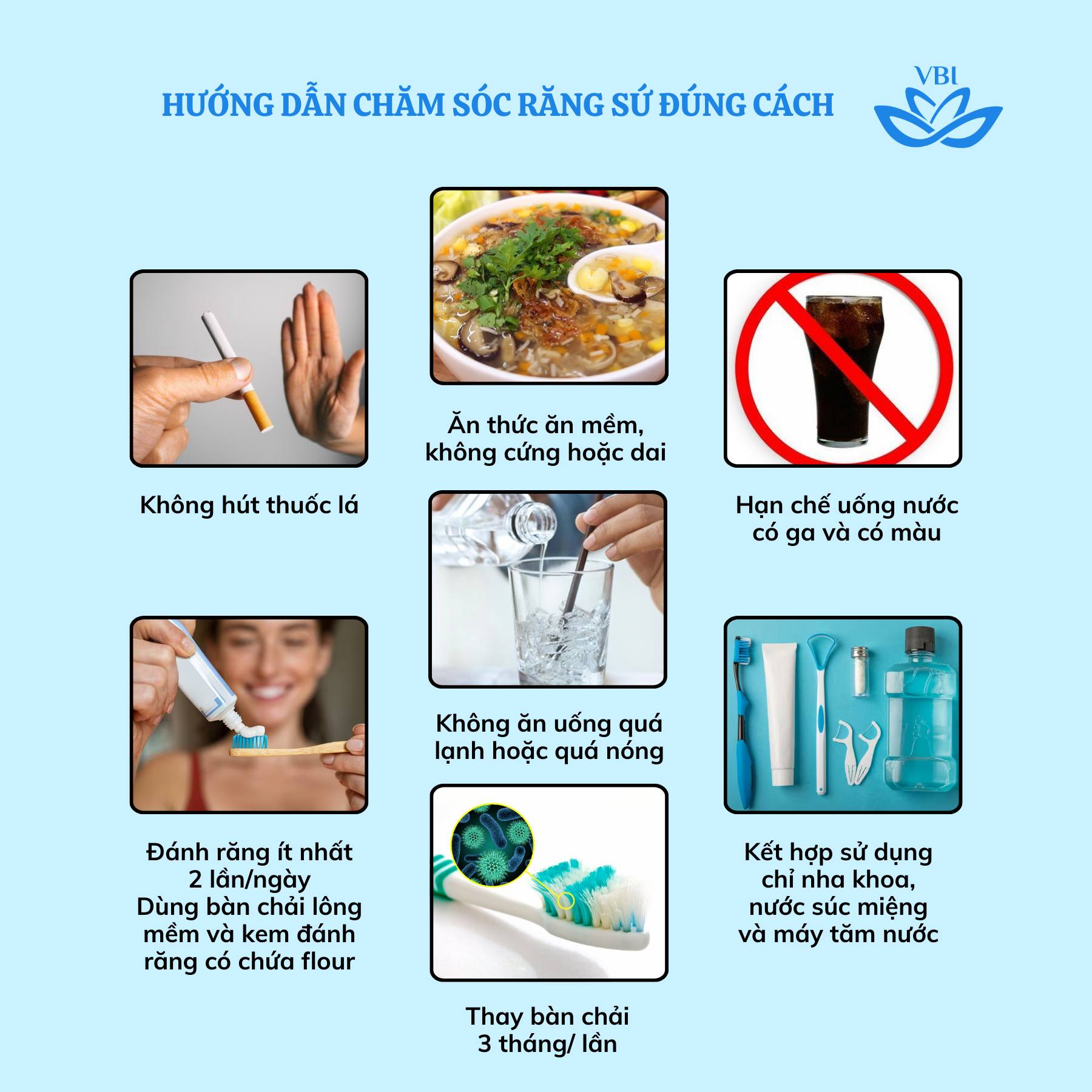 HƯỚNG DẪN CHĂM SÓC RĂNG SỨ ĐÚNG CÁCH