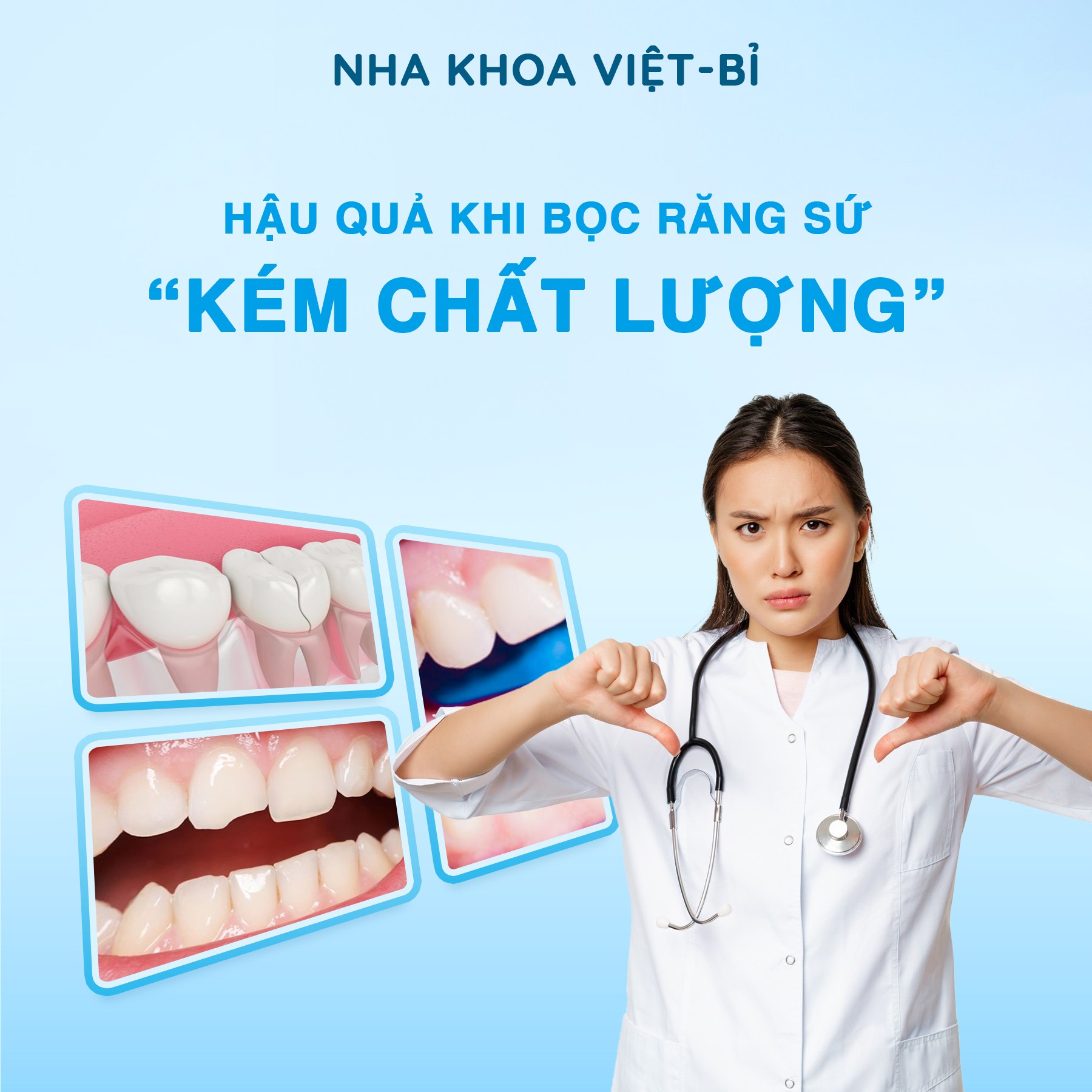 HẬU QUẢ KHI BỌC RĂNG SỨ KÉM CHẤT LƯỢNG ❌❌❌