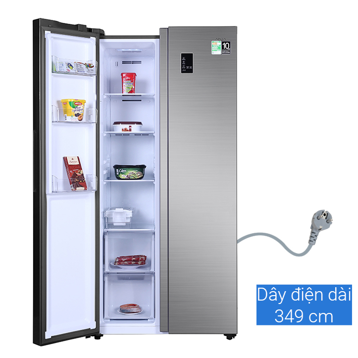 Tủ lạnh SBS Aqua Inverter 480 lít AQR-S480XA(SG)