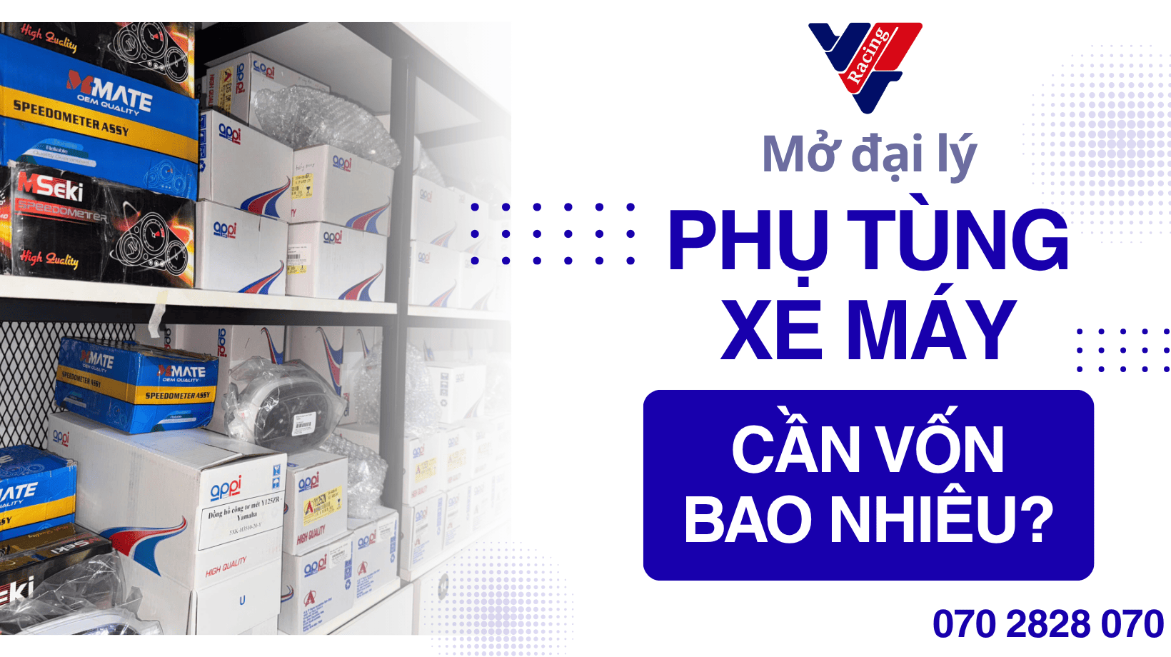 Mở đại lý phụ tùng xe máy cần vốn bao nhiêu?