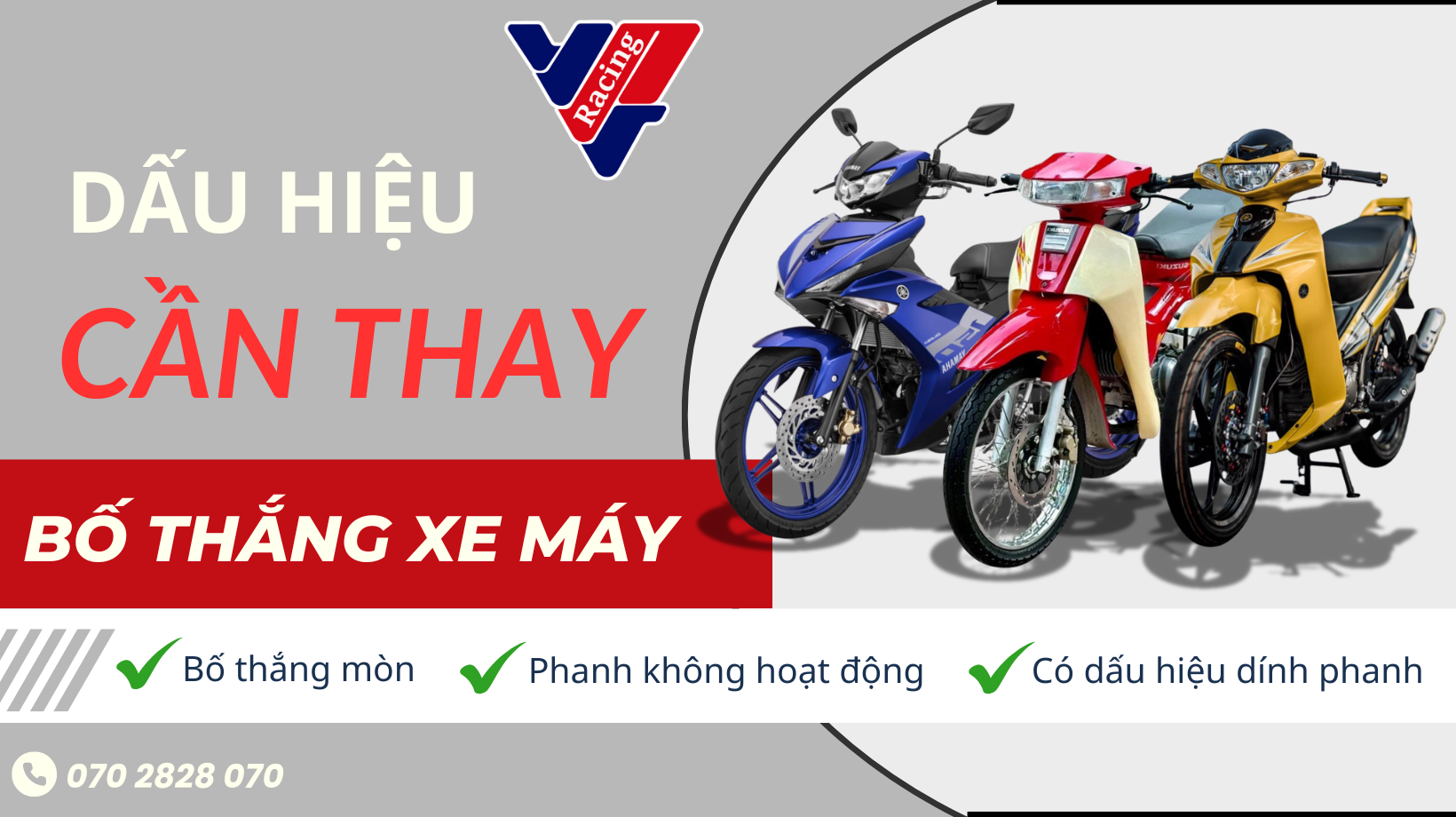 Dấu hiệu cần thay bố thắng xe máy