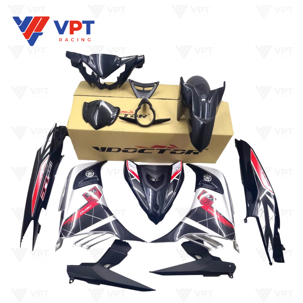 Dàn áo(Bộ ốp) EX135-2017 / LC135-V7 Racing - 014 màu đen bạc - Doctor