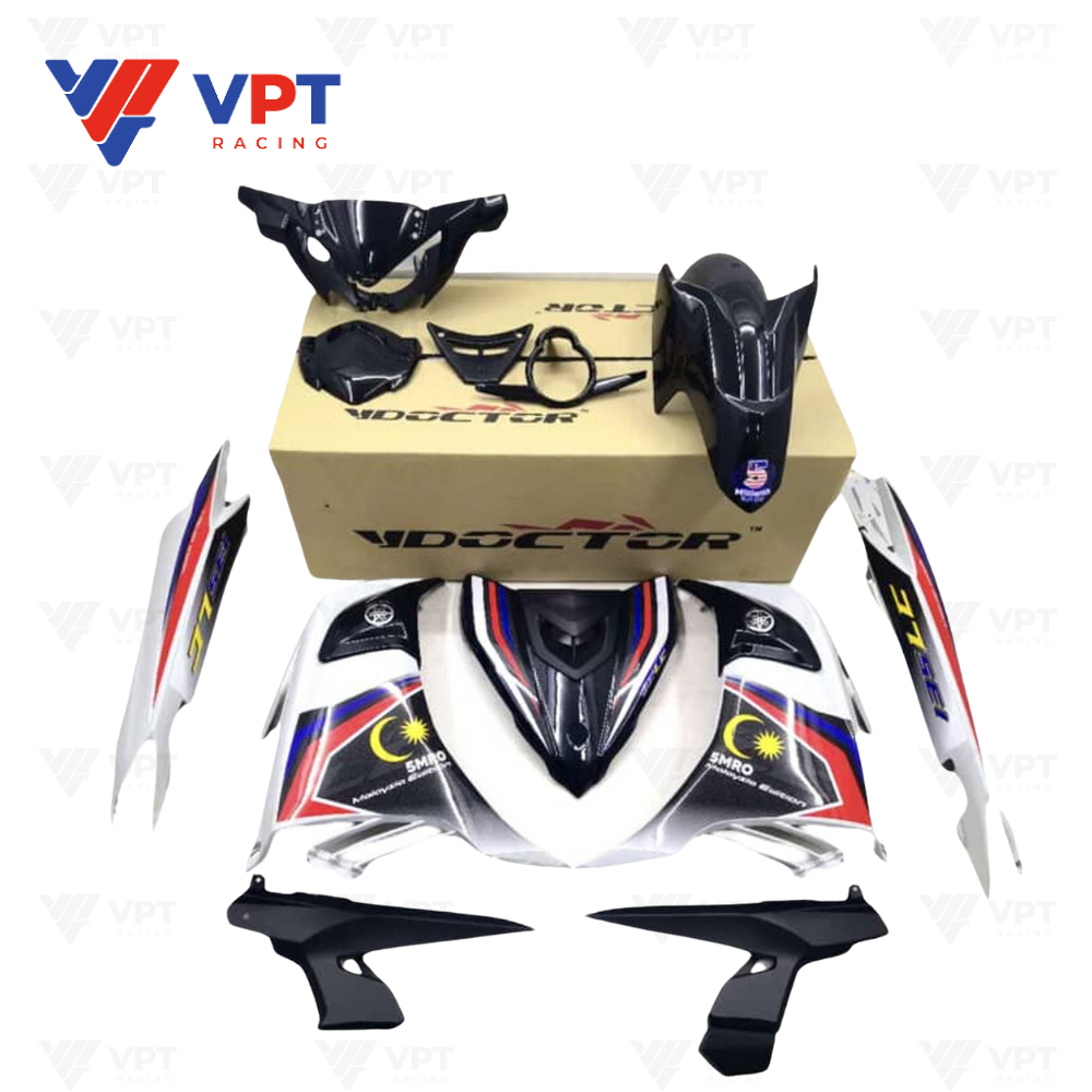 Dàn áo((Bộ ốp) EX135-2017 / LC135-V7 Racing - 007 màu đen trắng - Doctor