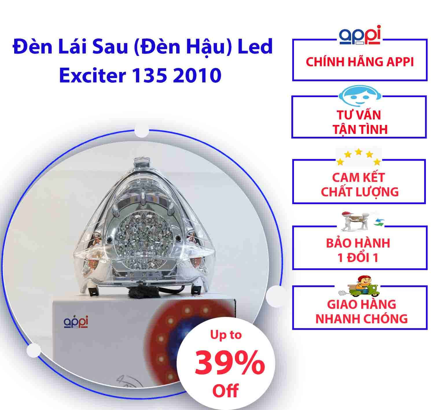 Giảm Sốc 39%  Cho Đèn Lái Sau ( Đèn Hậu) Led Exciter 135 2010