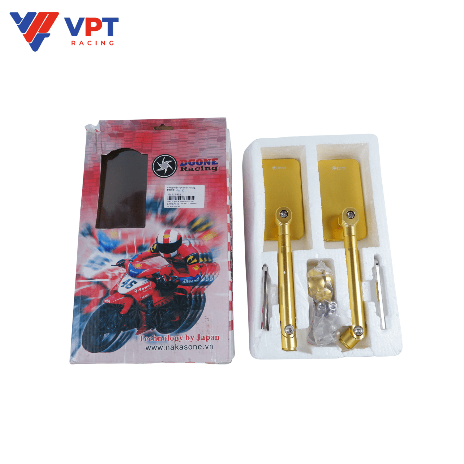 Kiếng chiếu hậu IPHON DRH-313 màu vàng CNC / DGONE