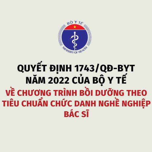 Quyết định 1743/QĐ-BYT năm 2022 của Bộ Y tế về Chương trình bồi dưỡng theo tiêu chuẩn chức danh nghề nghiệp bác sĩ