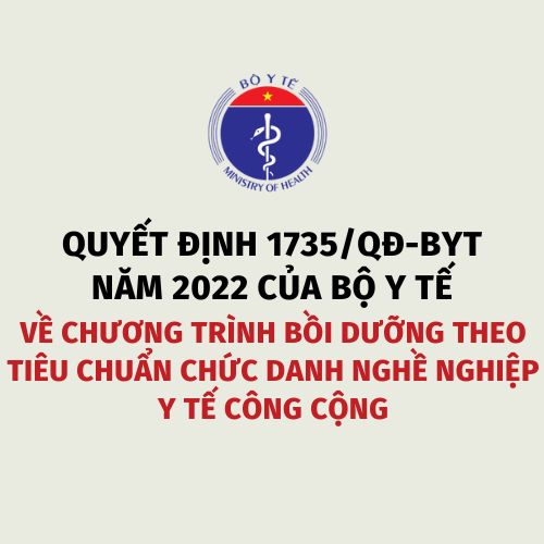 Quyết định 1735/QĐ-BYT năm 2022 của Bộ Y tế về Chương trình bồi dưỡng theo tiêu chuẩn chức danh nghề nghiệp y tế công cộng