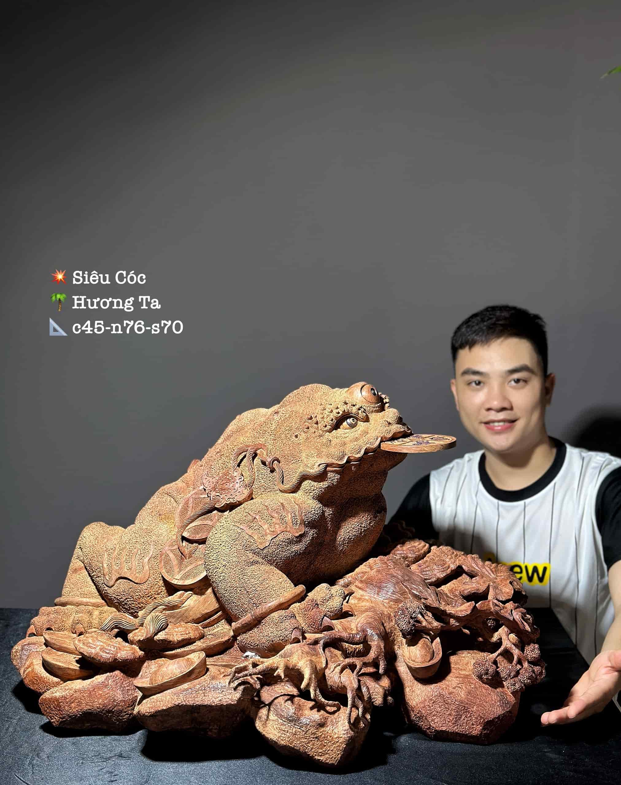 Tượng Thiềm Thừ Gỗ Hương Gia Lai đẹp