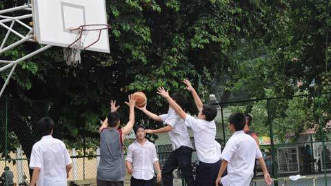 Trụ bóng rổ học sinh