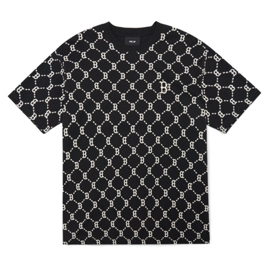 Áo Phông MLB Diamond Monogram Boston Tshirt 3ATSM4023-43BKS