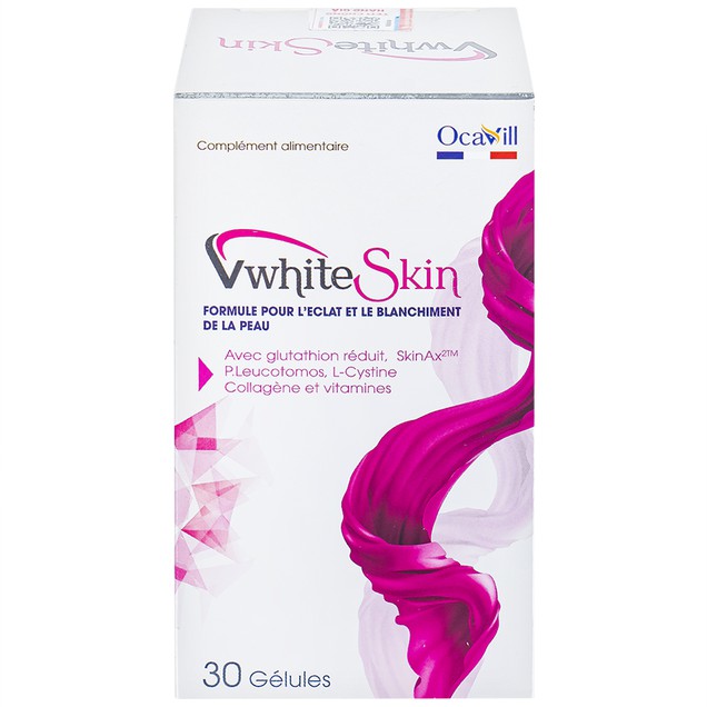 Viên uống VwhiteSkin Ocavill hỗ trợ giảm lão hóa da, tăng độ đàn hồi cho da (30 viên)