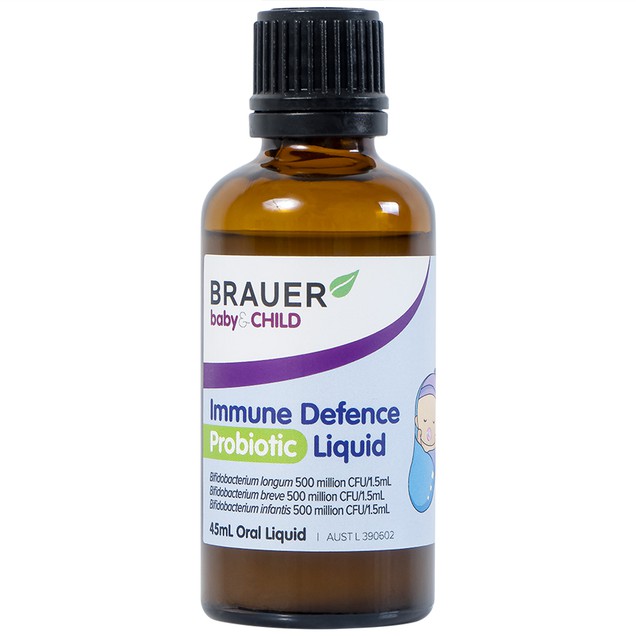 Siro Brauer Baby & Child Immune Defence Probiotic Liquid bổ sung lợi khuẩn cho bé (45ml)