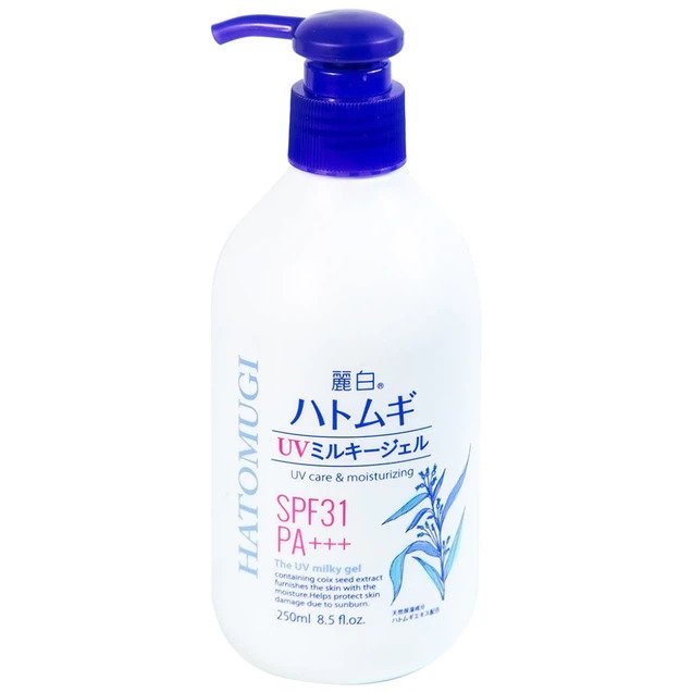Sữa dưỡng thể chống nắng Reihaku Hatomugi UV Milky Gel giúp dưỡng ẩm và làm sáng da (250ml)