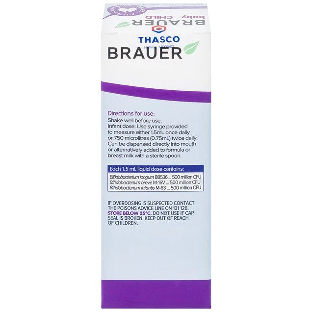 Siro Brauer Baby & Child Immune Defence Probiotic Liquid bổ sung lợi khuẩn cho bé (45ml)