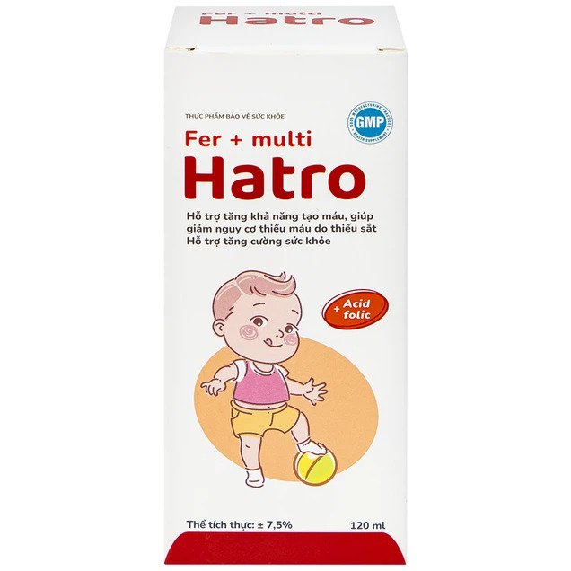 Siro Fer + Multi Hatro bổ sung sắt và vitamin nhóm B cho cơ thể (120ml)