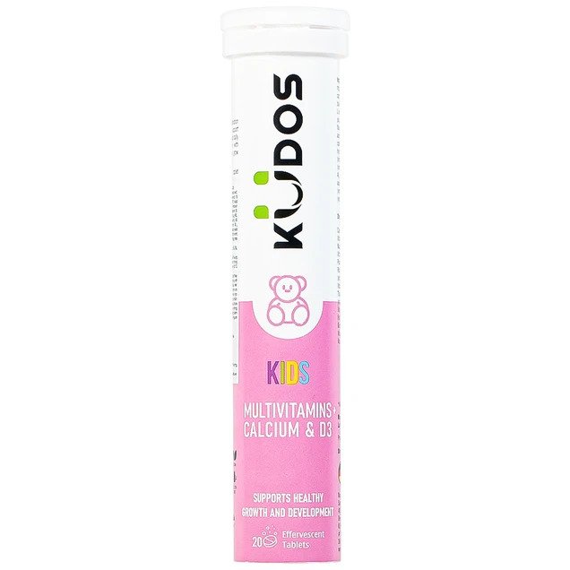 Viên sủi Kudos Kids Multivitamins Plus Calcium & D3 hương dưa hấu giúp bổ sung calci và vitamin cho cơ thể (20 viên)