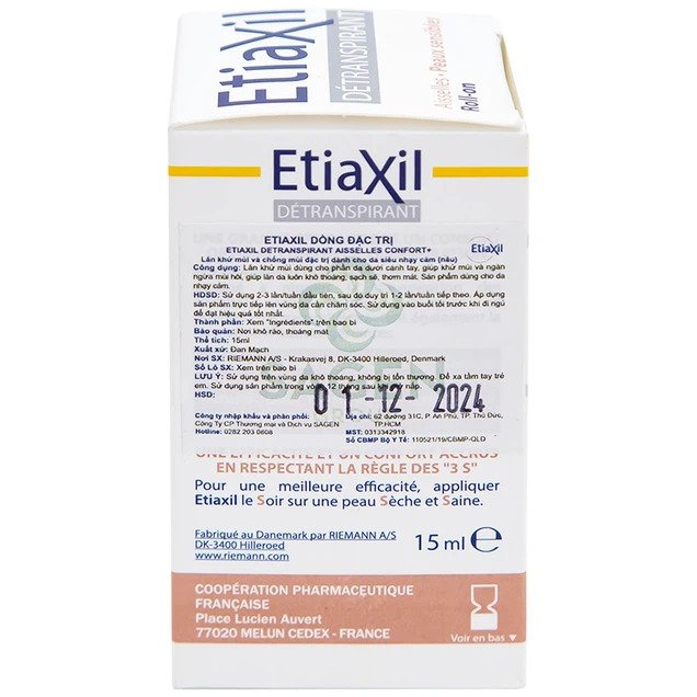 Lăn khử mùi Etiaxil Detranspirant Aisselles Peaux Sensibles Cooper đặc trị cho da siêu nhạy cảm (15ml)