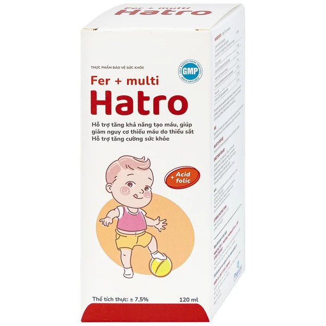 Siro Fer + Multi Hatro bổ sung sắt và vitamin nhóm B cho cơ thể (120ml)