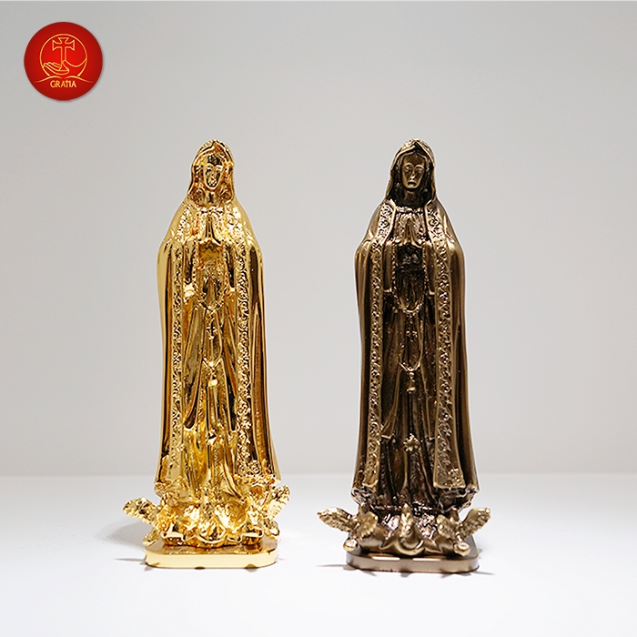 Tượng Đức Mẹ Fatima có 2 màu là vàng gold và cổ điển